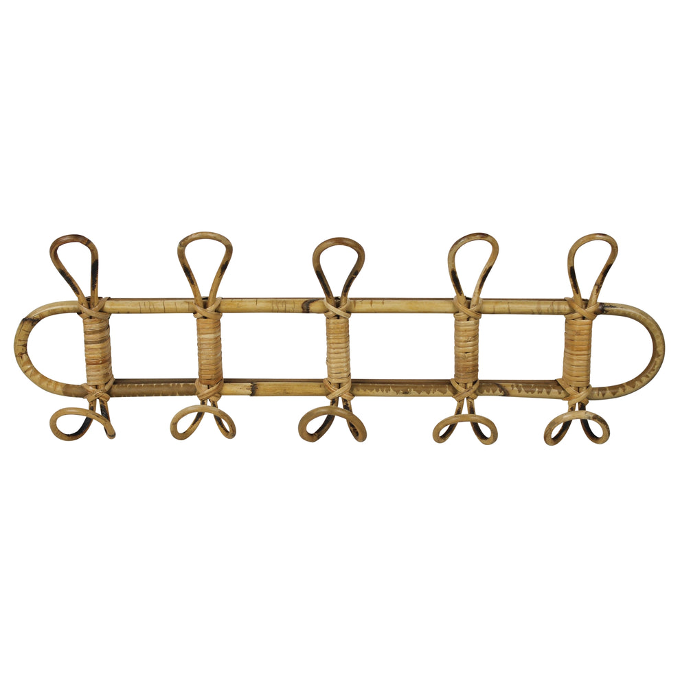 Cairo Wall Hook, Rattan  - 5 Hook Set Of 8 By HomArt | Hooks & Racks | Modishstore - 2