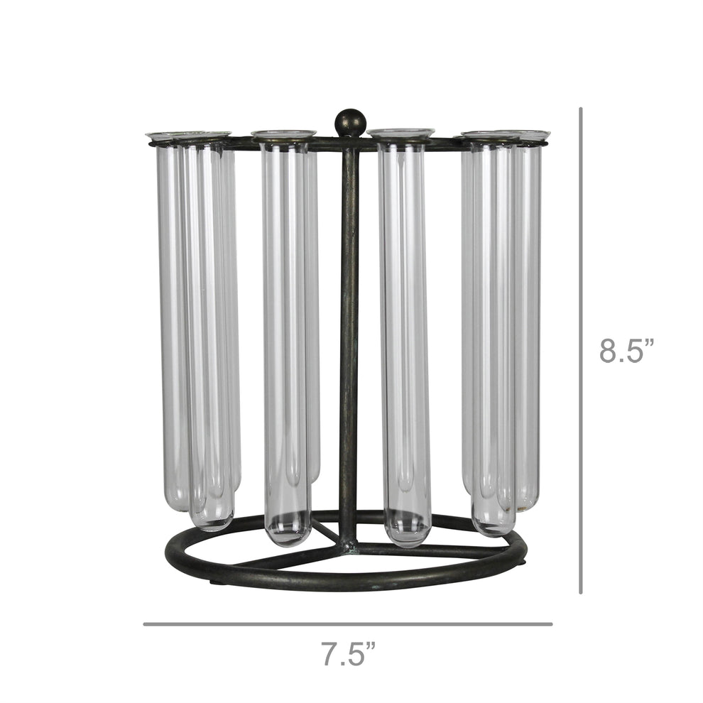 Archer Tube Floral Display, Glass & Metal By HomArt | Display Cases | Modishstore - 3