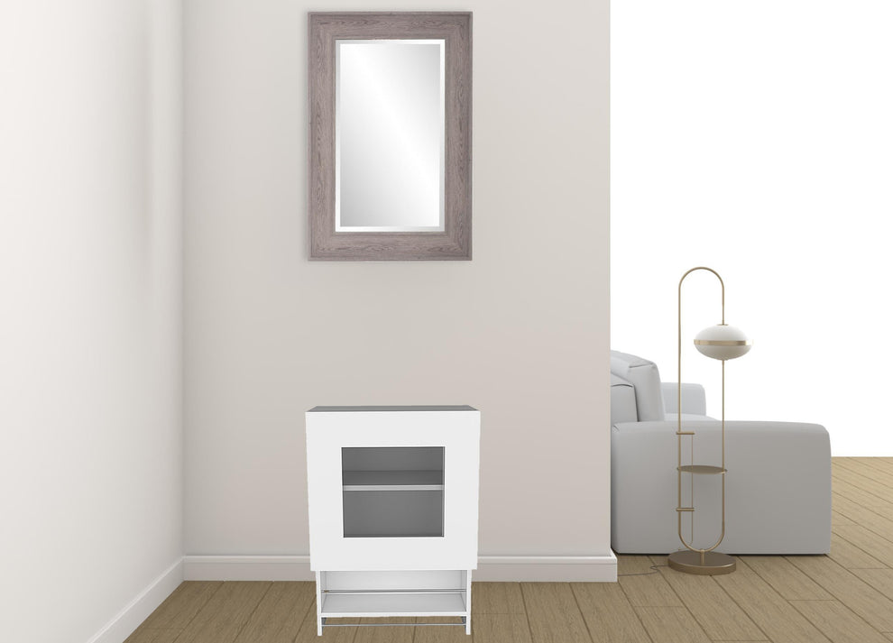 White Wall mounted Accent Cabinet With One Shelf By Homeroots | Cabinets | Modishstore - 2