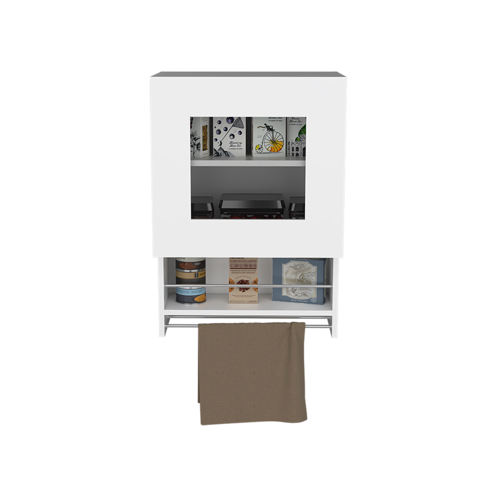 White Wall mounted Accent Cabinet With One Shelf By Homeroots | Cabinets | Modishstore - 4