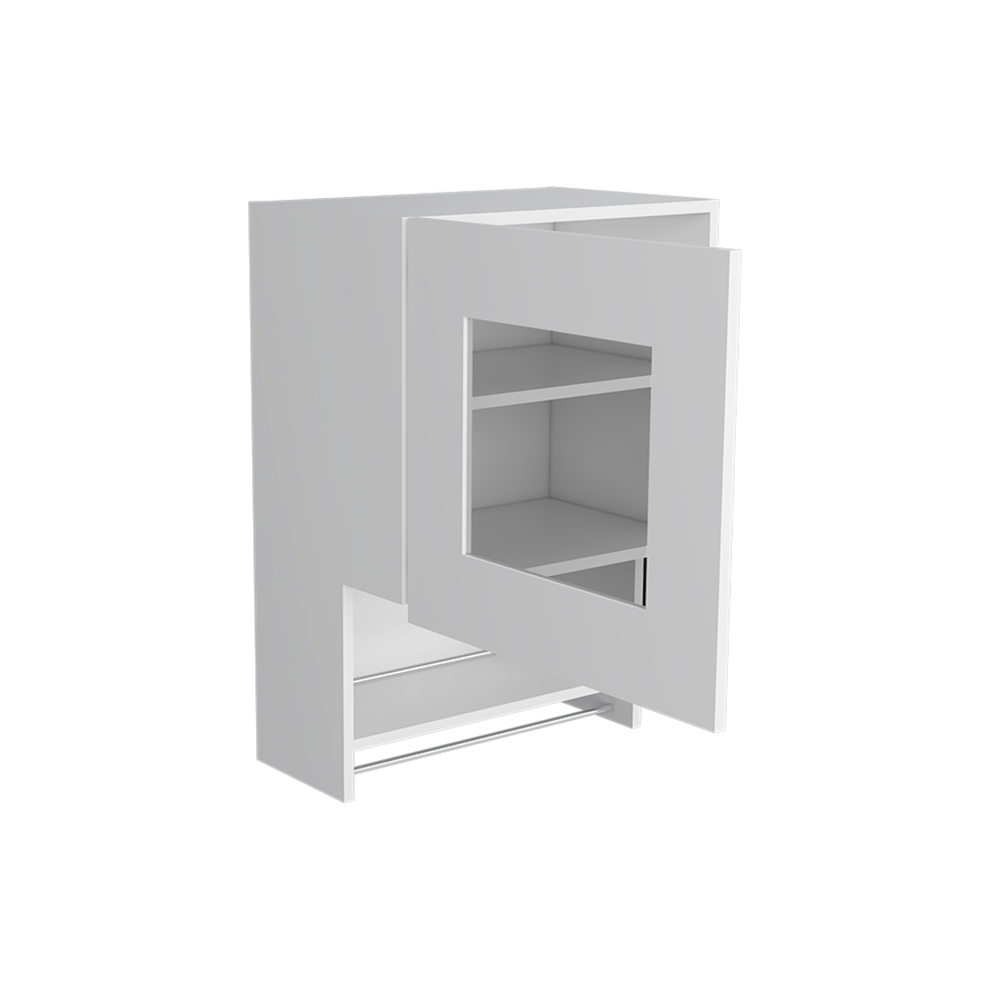 White Wall mounted Accent Cabinet With One Shelf By Homeroots | Cabinets | Modishstore - 5