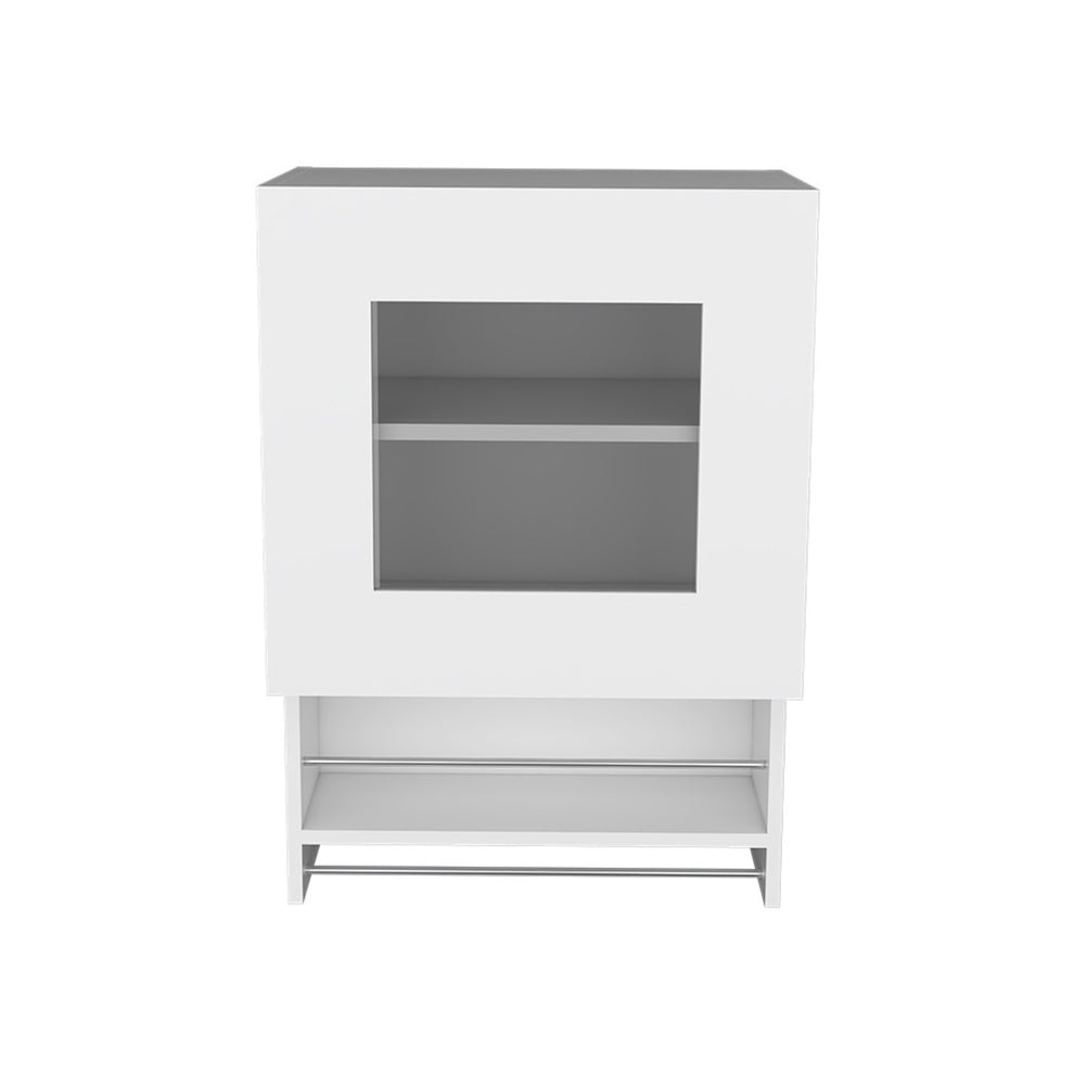 White Wall mounted Accent Cabinet With One Shelf By Homeroots | Cabinets | Modishstore - 7