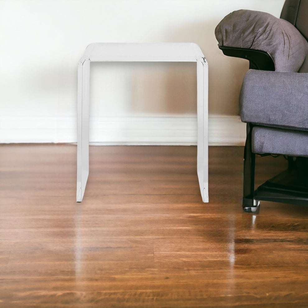 Clear Heavy Duty Plastic And Acrylic Square End Table By Homeroots | End Tables | Modishstore - 7
