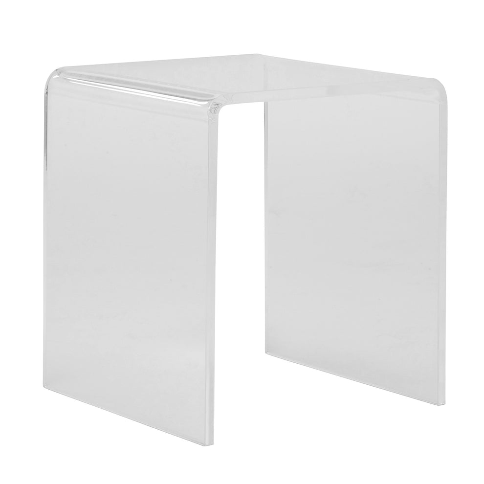 Clear Heavy Duty Plastic And Acrylic Square End Table By Homeroots | End Tables | Modishstore - 2