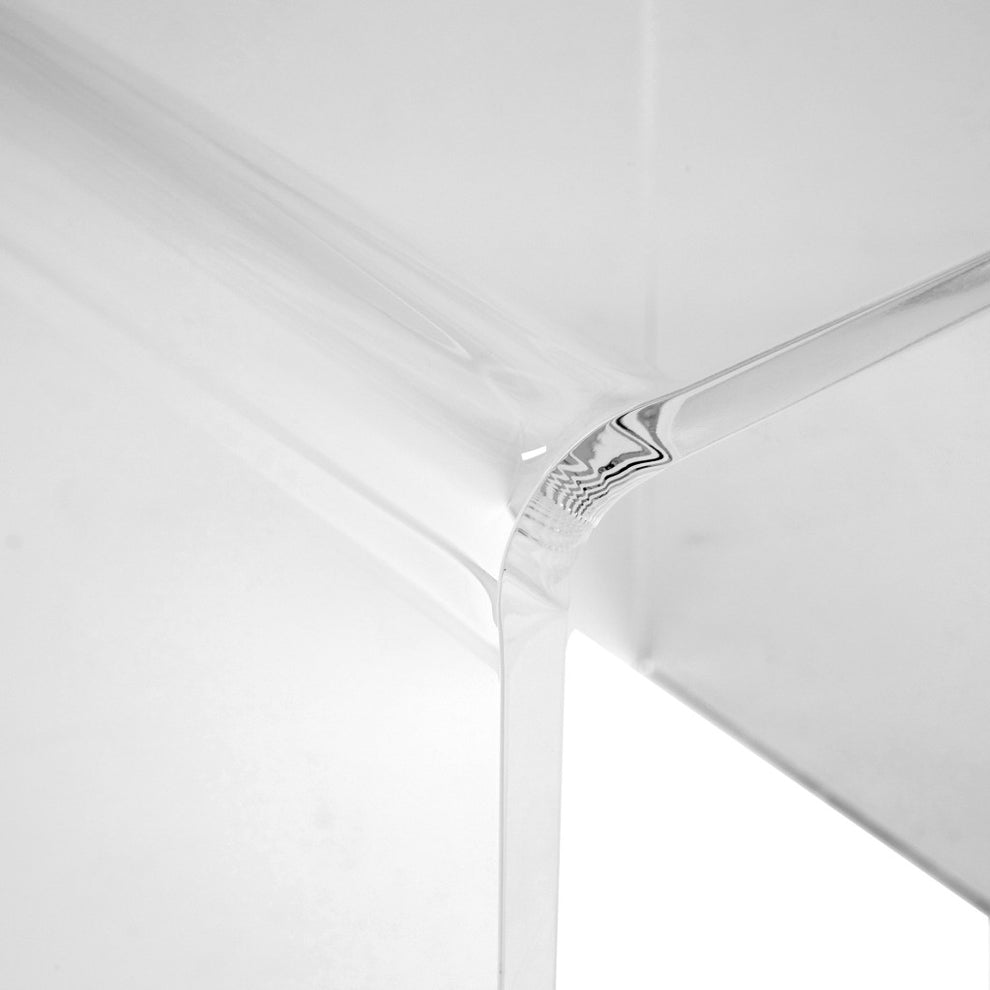 Clear Heavy Duty Plastic And Acrylic Square End Table By Homeroots | End Tables | Modishstore - 6