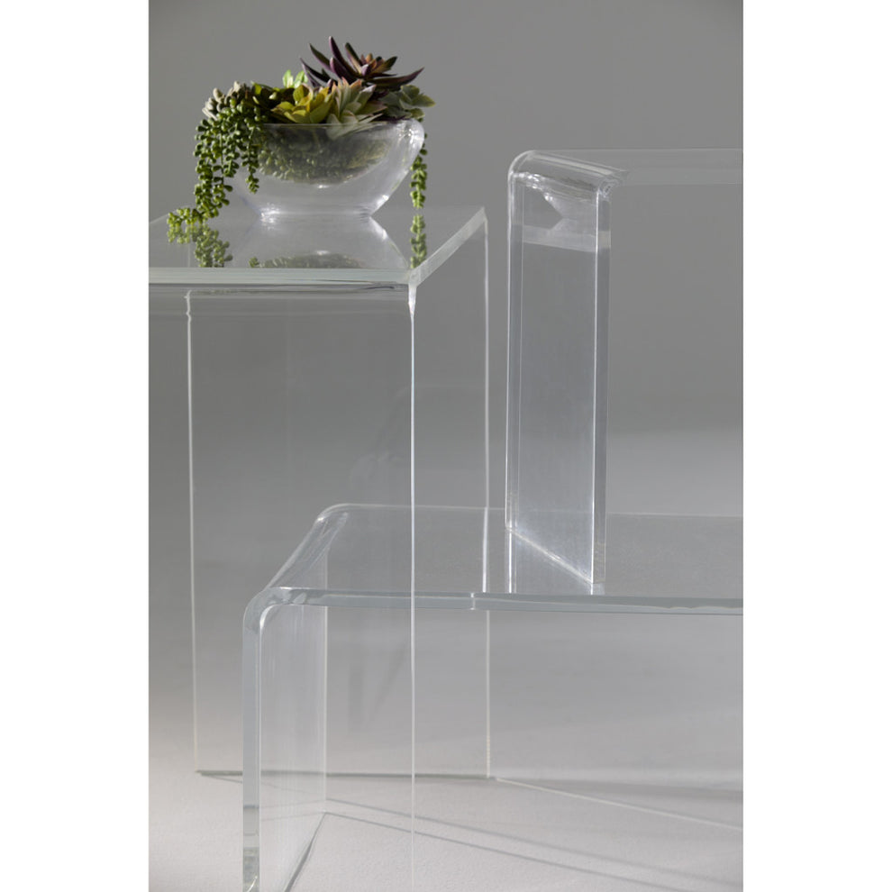 Clear Heavy Duty Plastic And Acrylic Square End Table By Homeroots | End Tables | Modishstore - 5
