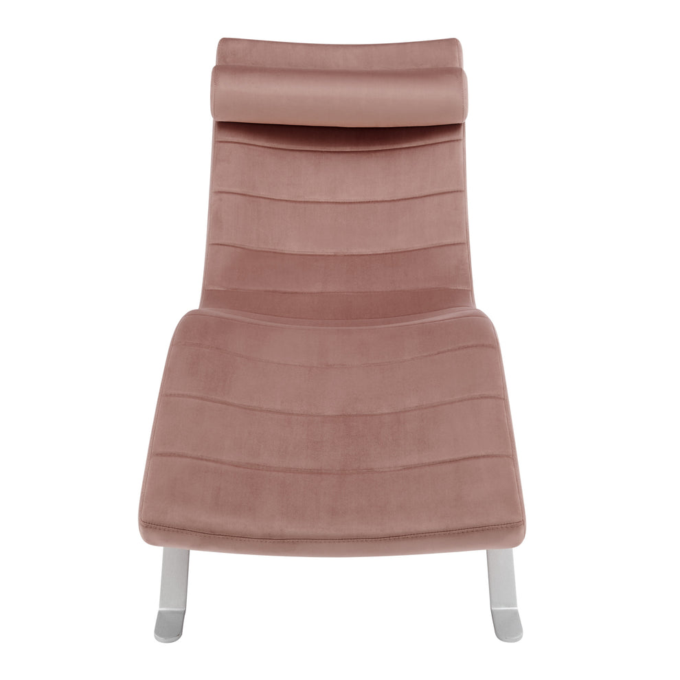 Rose and Silver Velvet Lounge Chair By Homeroots | Accent Chairs | Modishstore - 4