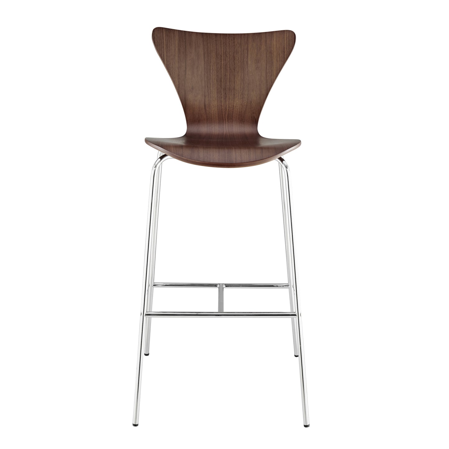 Brown And Silver Metallic Stainless Steel Bar Chair By Homeroots | Bar Stools | Modishstore - 7