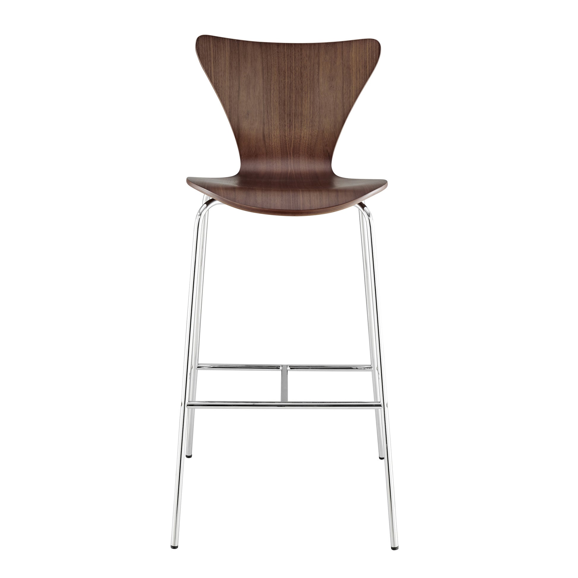 Brown And Silver Metallic Stainless Steel Bar Chair By Homeroots | Bar Stools | Modishstore - 7
