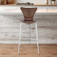 Brown And Silver Metallic Stainless Steel Bar Chair By Homeroots | Bar Stools | Modishstore - 1