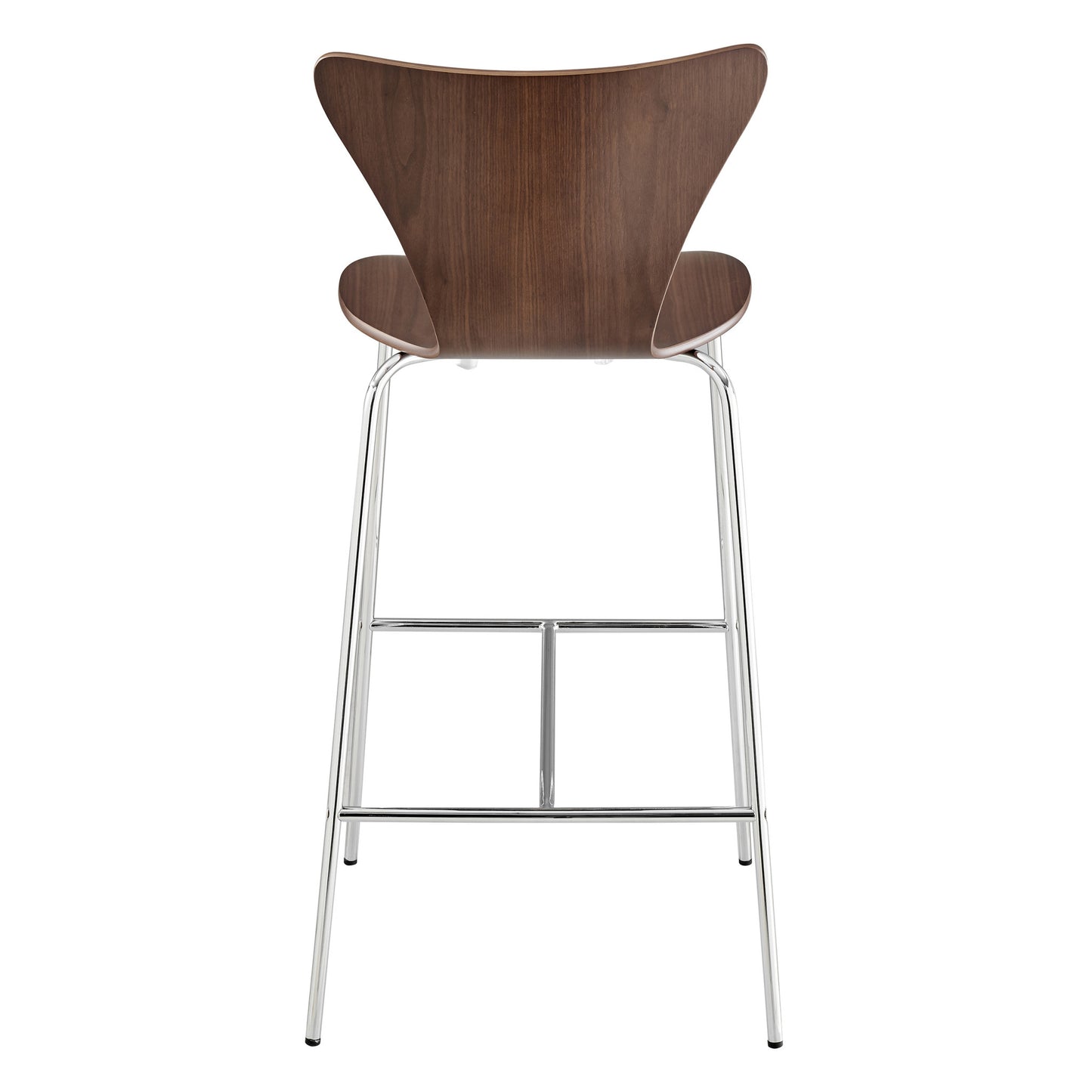 Brown And Silver Metallic Stainless Steel Bar Chair By Homeroots | Bar Stools | Modishstore - 5