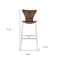 Brown And Silver Metallic Stainless Steel Bar Chair By Homeroots | Bar Stools | Modishstore - 8