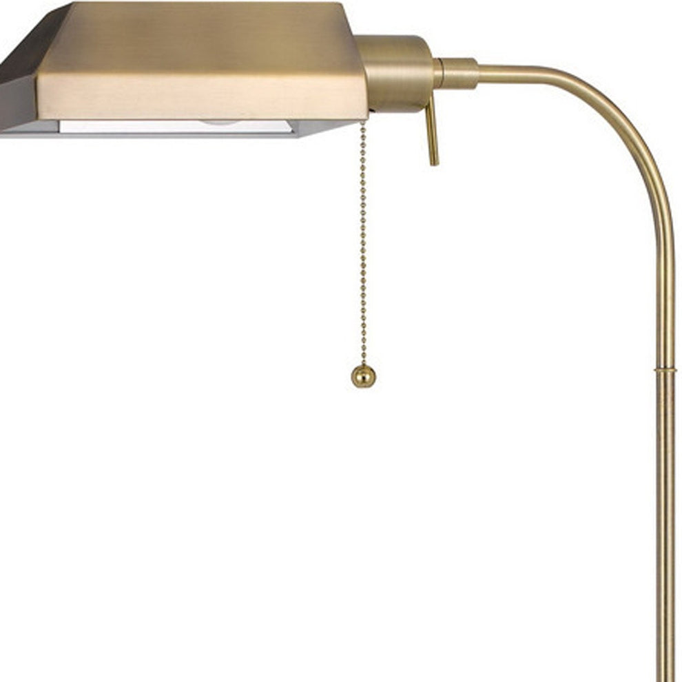 Brass Adjustable Traditional Shaped Floor Lamp With Bronze Square Shade By Homeroots | Floor Lamps | Modishstore - 3