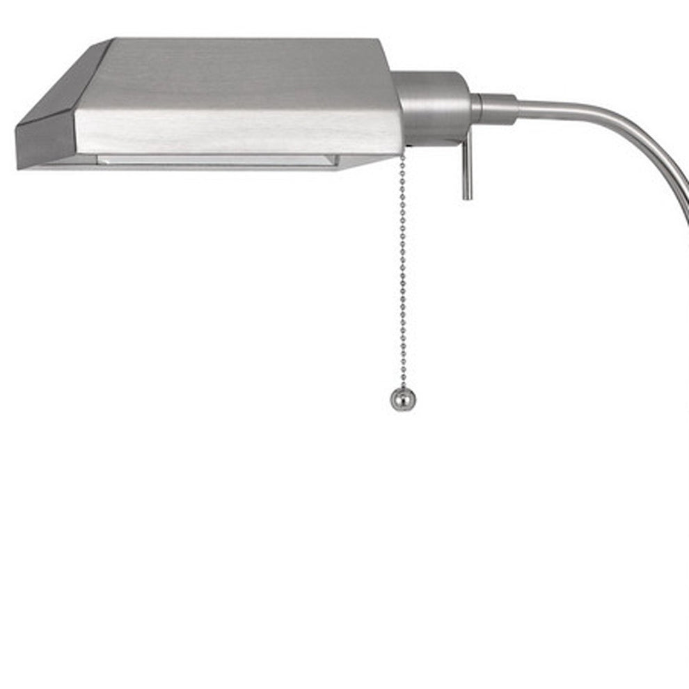 Nickel Adjustable Traditional Shaped Floor Lamp With Nickel Square Shade By Homeroots | Floor Lamps | Modishstore - 6
