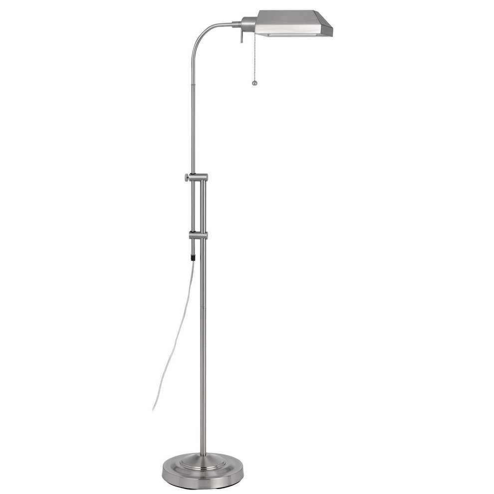 Nickel Adjustable Traditional Shaped Floor Lamp With Nickel Square Shade By Homeroots | Floor Lamps | Modishstore - 2