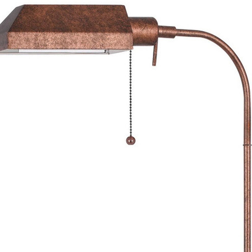 Rusted Adjustable Traditional Shaped Floor Lamp With Rust Square Shade By Homeroots | Floor Lamps | Modishstore - 3