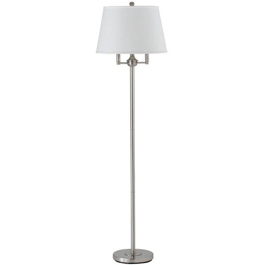 Nickel Four Light Traditional Shaped Floor Lamp With White Square Shade By Homeroots | Floor Lamps | Modishstore - 1