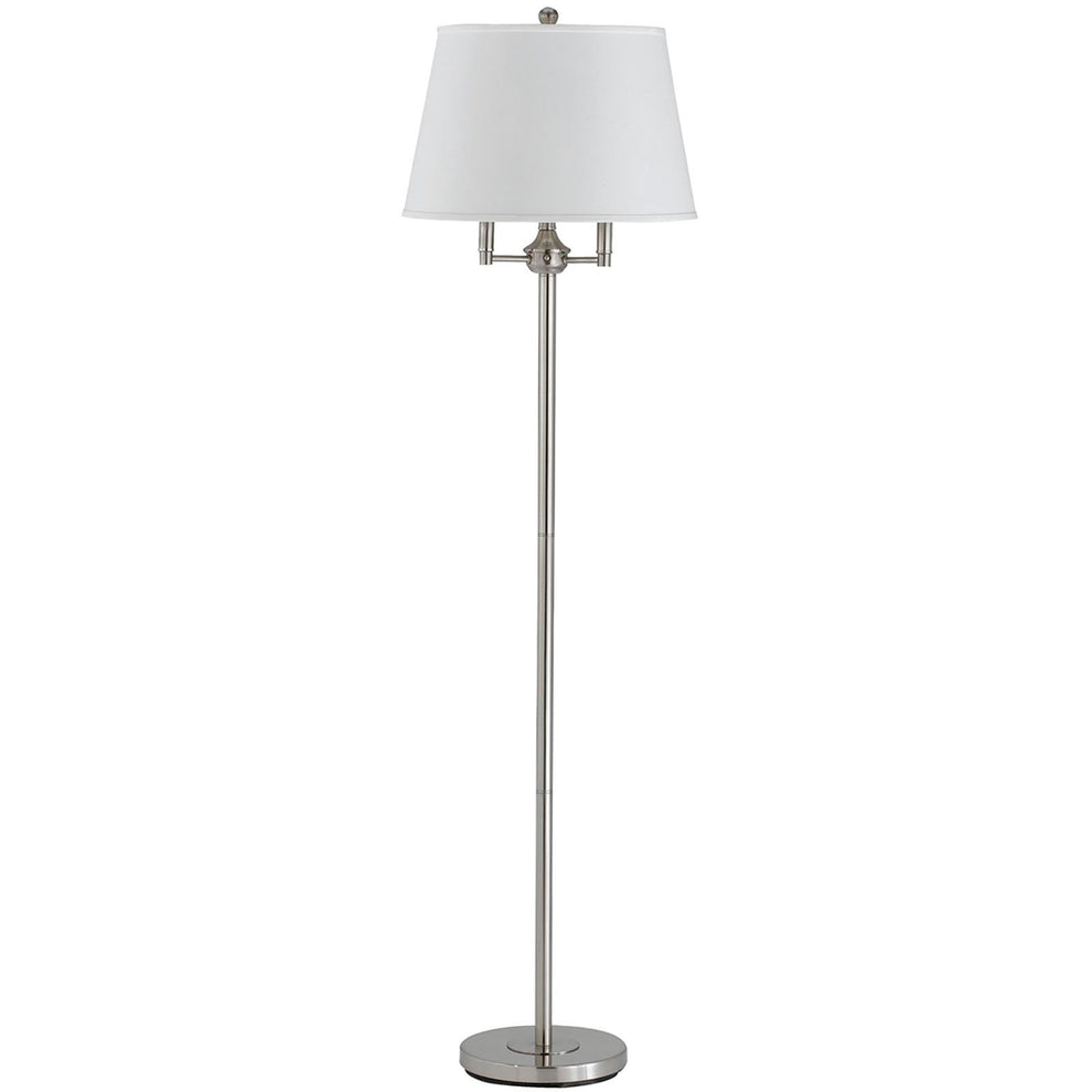 Nickel Four Light Traditional Shaped Floor Lamp With White Square Shade By Homeroots | Floor Lamps | Modishstore - 6