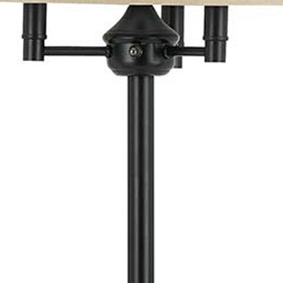 Bronze Four Light Floor Lamp With Beige Fabric Square Shade By Homeroots | Floor Lamps | Modishstore - 4
