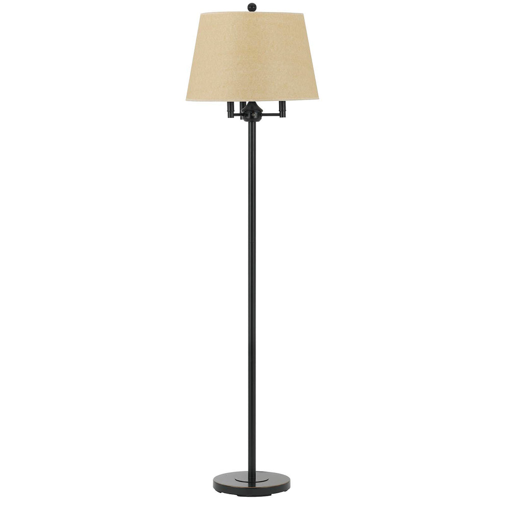 Bronze Four Light Floor Lamp With Beige Fabric Square Shade By Homeroots | Floor Lamps | Modishstore - 6