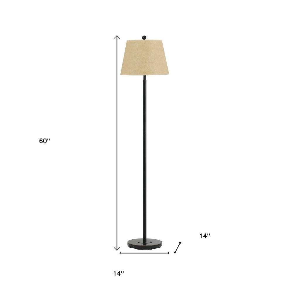 Bronze Traditional Shaped Floor Lamp With Tan Square Shade By Homeroots | Floor Lamps | Modishstore - 5