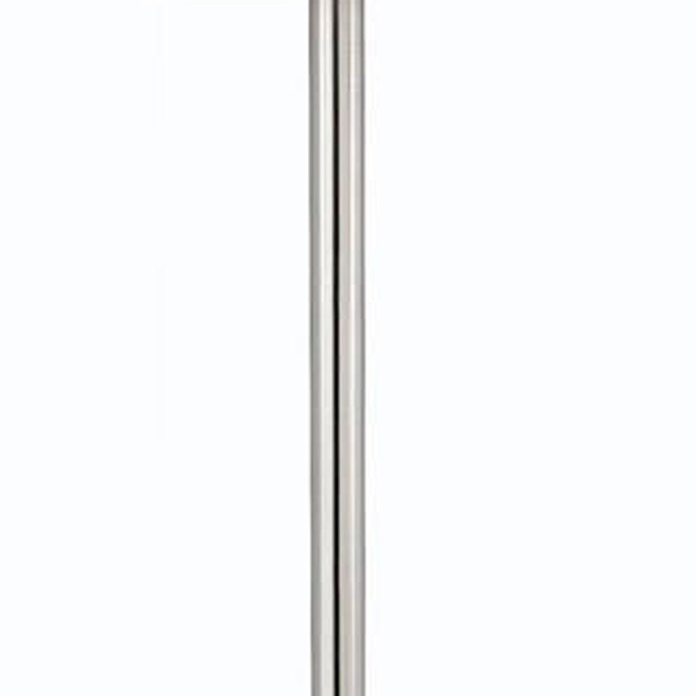 Nickel Metal Tray Table Floor Lamp With White Fabric Square Shade By Homeroots | Floor Lamps | Modishstore - 3