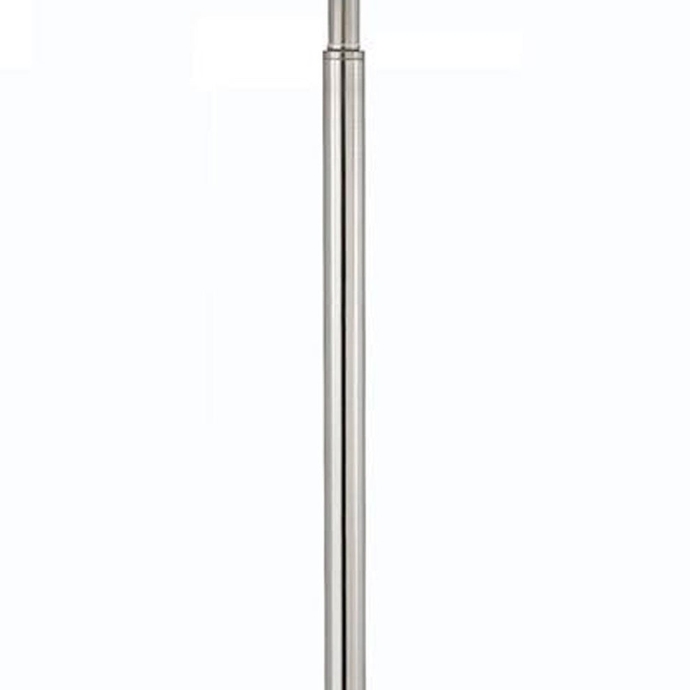 Nickel Metal Tray Table Floor Lamp With White Fabric Square Shade By Homeroots | Floor Lamps | Modishstore - 4