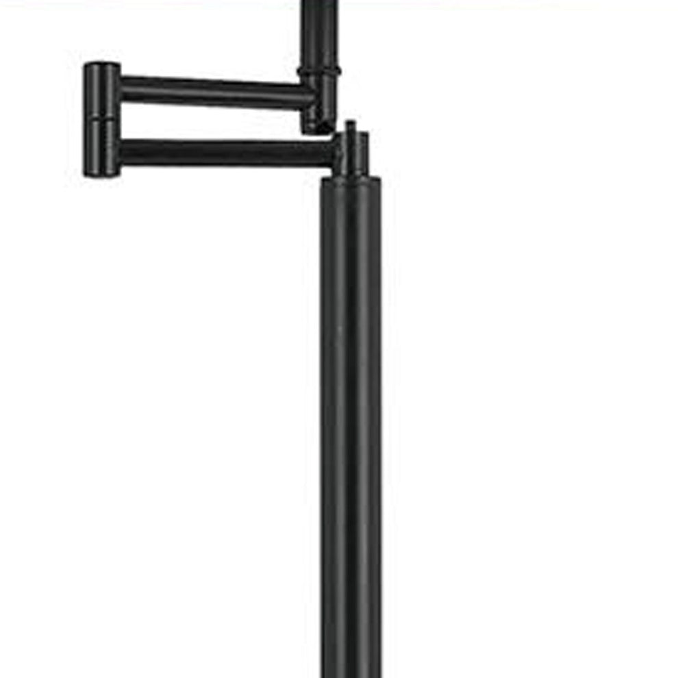 Bronze Swing Arm Floor Lamp With White Square Shade By Homeroots | Floor Lamps | Modishstore - 4