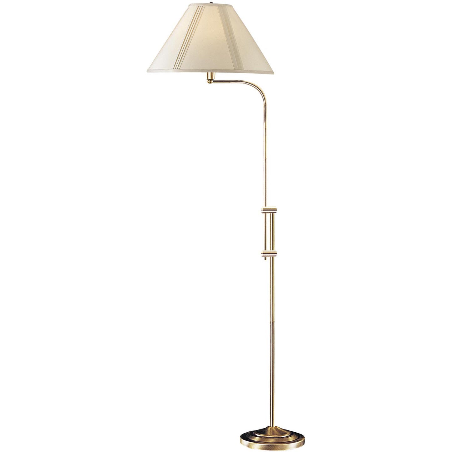 Bronze Adjustable Traditional Shaped Floor Lamp With Beige Empire Shade By Homeroots | Floor Lamps | Modishstore - 1