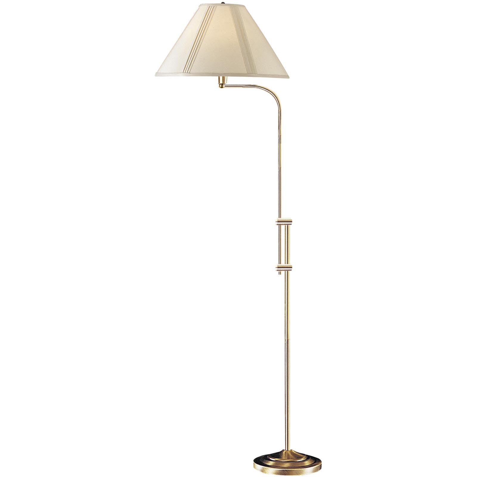 Bronze Adjustable Traditional Shaped Floor Lamp With Beige Empire Shade By Homeroots | Floor Lamps | Modishstore - 1