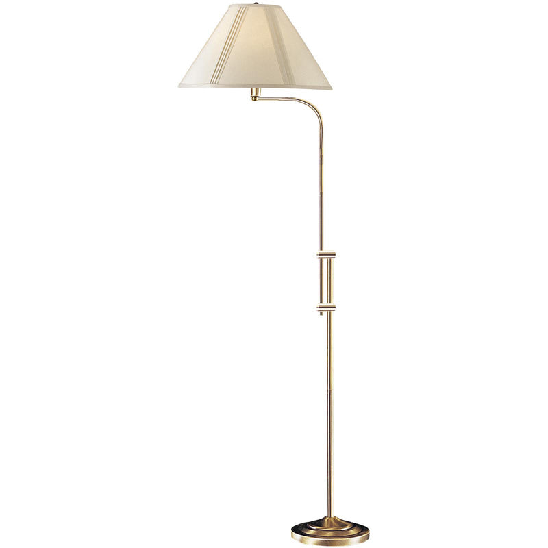 Bronze Adjustable Traditional Shaped Floor Lamp With Beige Empire Shade By Homeroots | Floor Lamps | Modishstore - 1