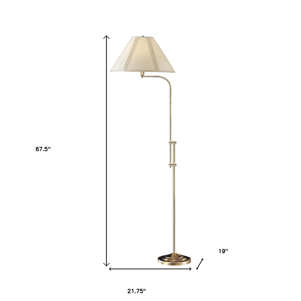 Bronze Adjustable Traditional Shaped Floor Lamp With Beige Empire Shade By Homeroots | Floor Lamps | Modishstore - 5