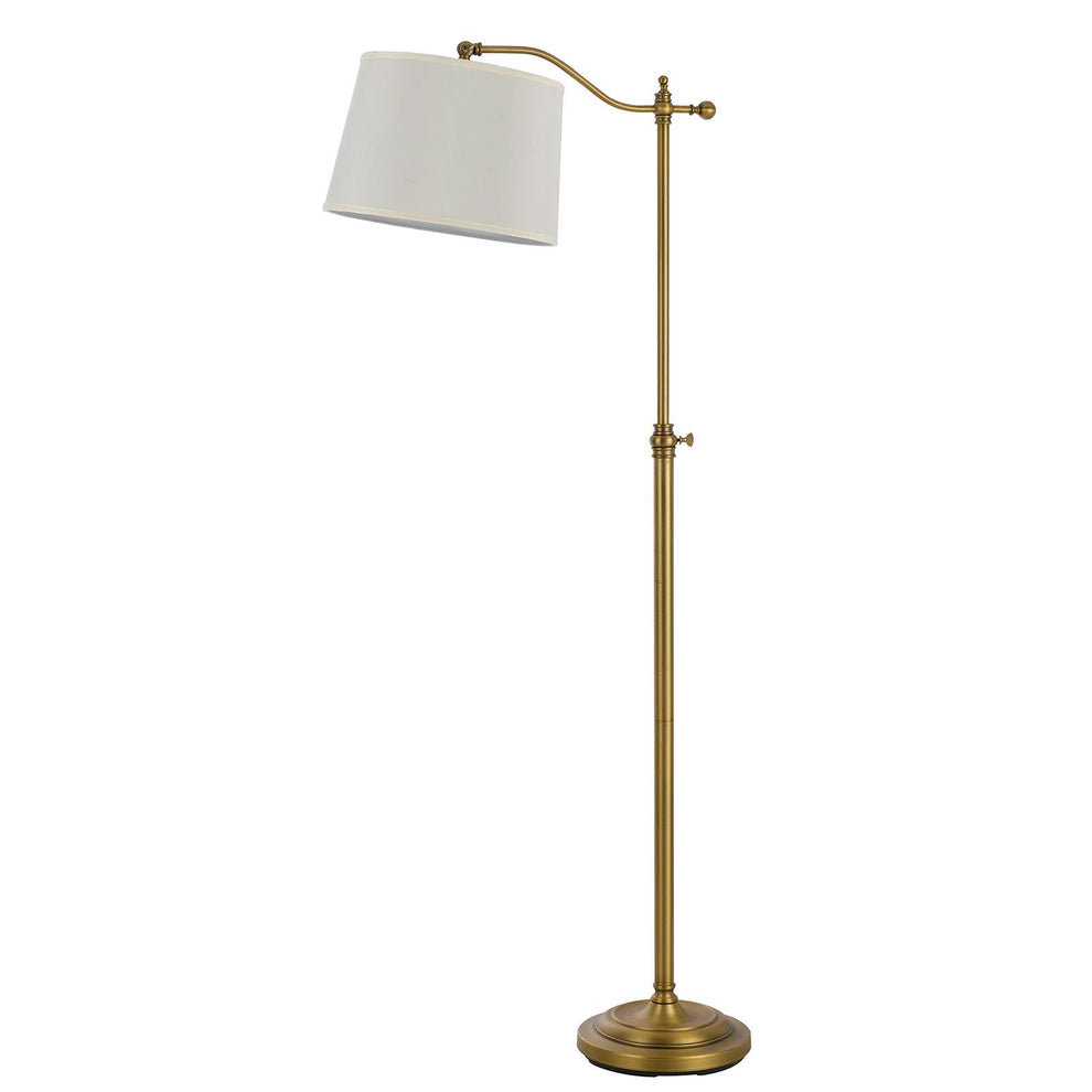 Bronze Adjustable Height Swing Arm Floor Lamp With White Fabric Shade By Homeroots | Floor Lamps | Modishstore - 6