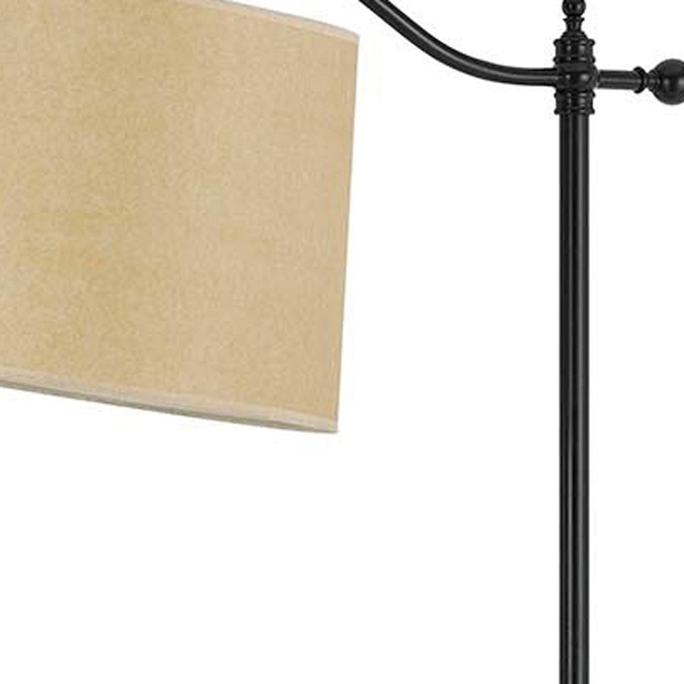Bronze Metal Adjustable Floor Lamp With Tan Paper Square Shade By Homeroots | Floor Lamps | Modishstore - 3