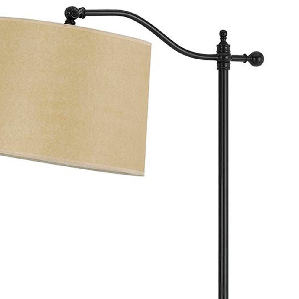 Bronze Metal Adjustable Floor Lamp With Tan Paper Square Shade By Homeroots | Floor Lamps | Modishstore - 4