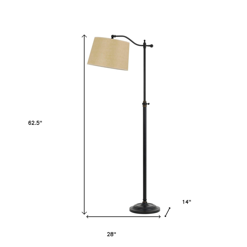 Bronze Metal Adjustable Floor Lamp With Tan Paper Square Shade By Homeroots | Floor Lamps | Modishstore - 5