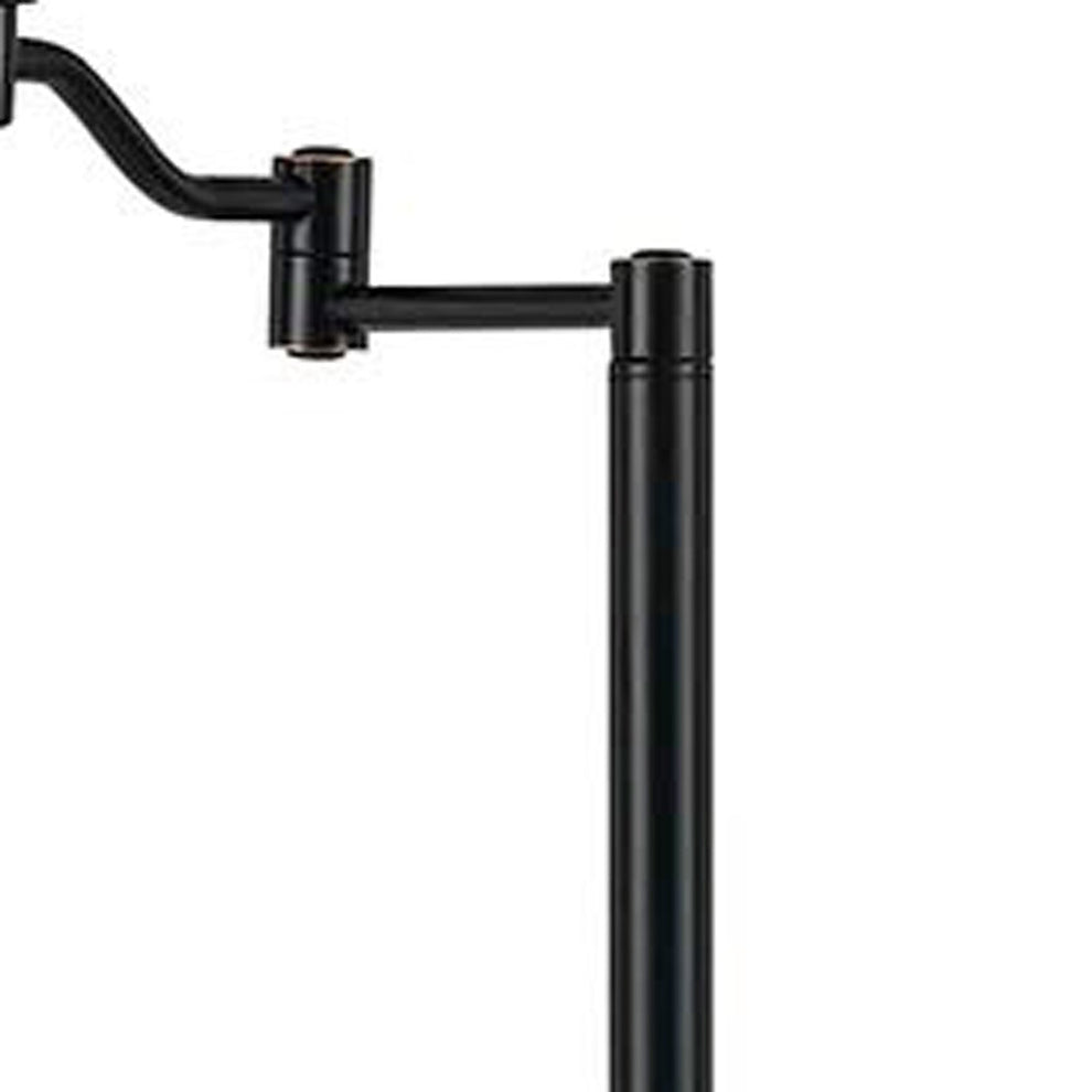 Bronze Swing Arm Floor Lamp With Beige Fabric Empire Shade By Homeroots | Floor Lamps | Modishstore - 3