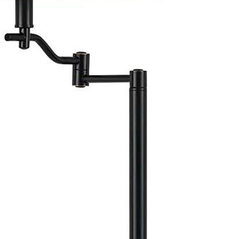 Bronze Swing Arm Floor Lamp With Beige Fabric Empire Shade By Homeroots | Floor Lamps | Modishstore - 4