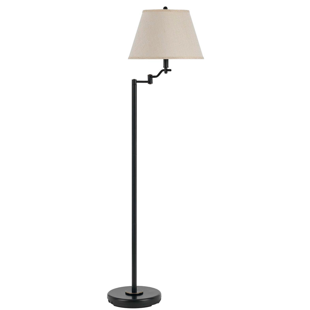 Bronze Swing Arm Floor Lamp With Beige Fabric Empire Shade By Homeroots | Floor Lamps | Modishstore - 6