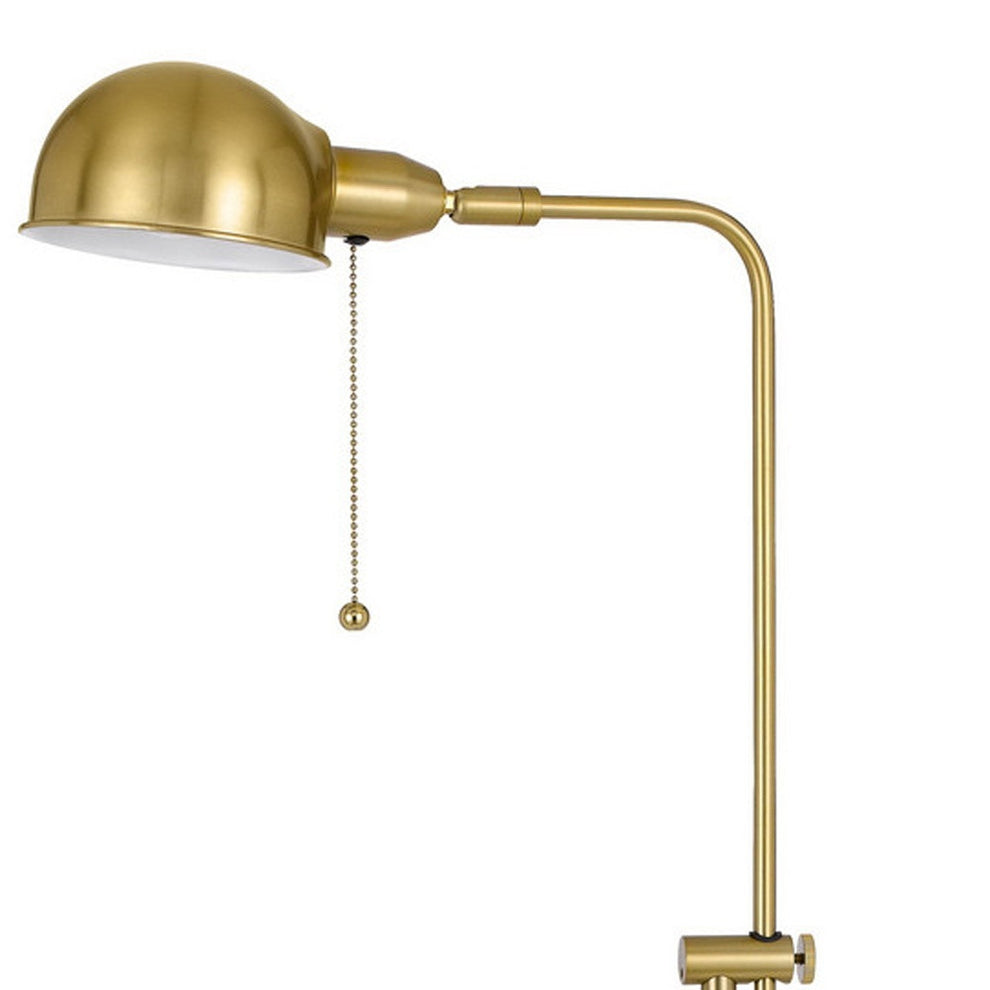 Brass Adjustable Floor Lamp With Bronze Dome Shade By Homeroots | Floor Lamps | Modishstore - 2