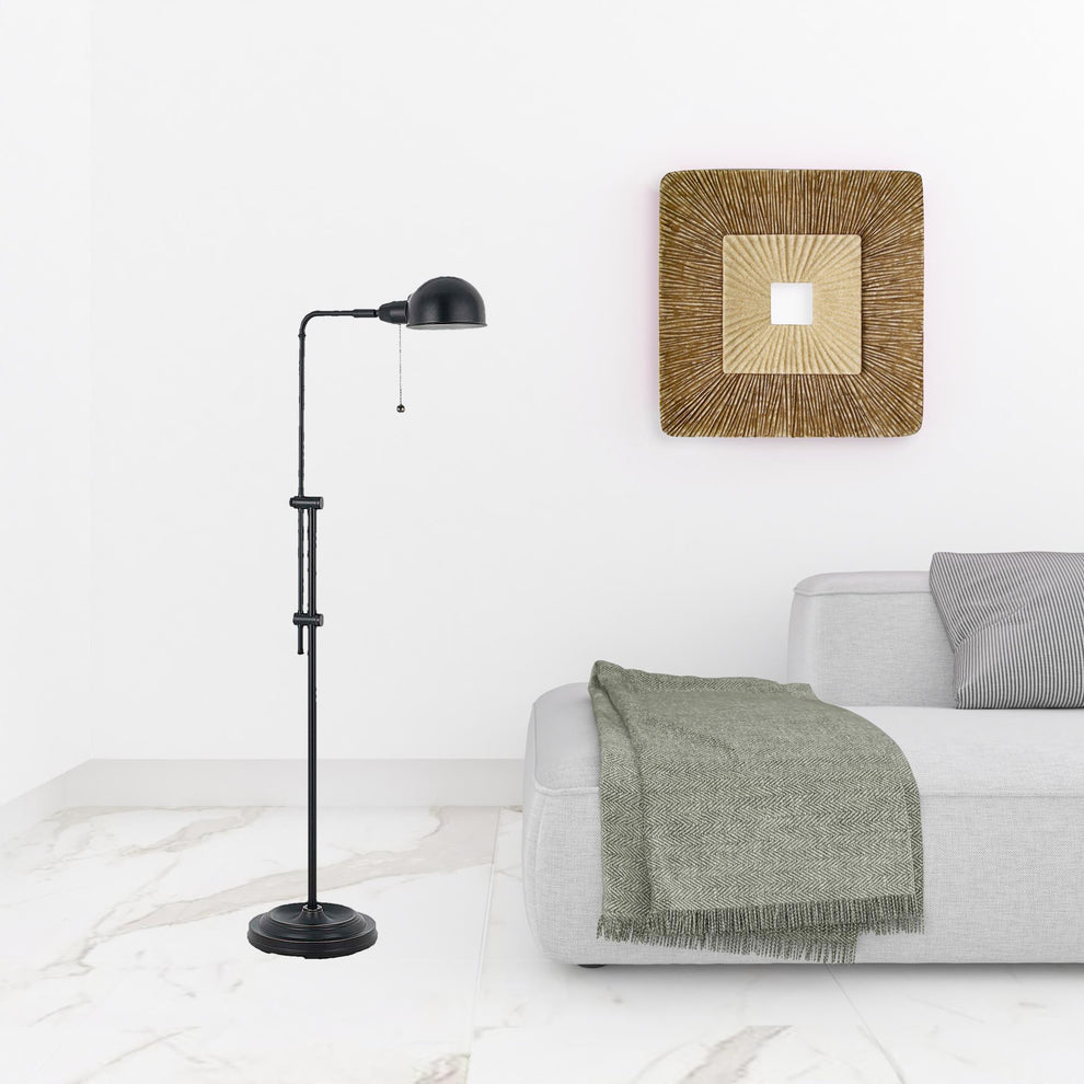 Bronze Adjustable Traditional Shaped Floor Lamp With Bronze Dome Shade By Homeroots | Floor Lamps | Modishstore - 3