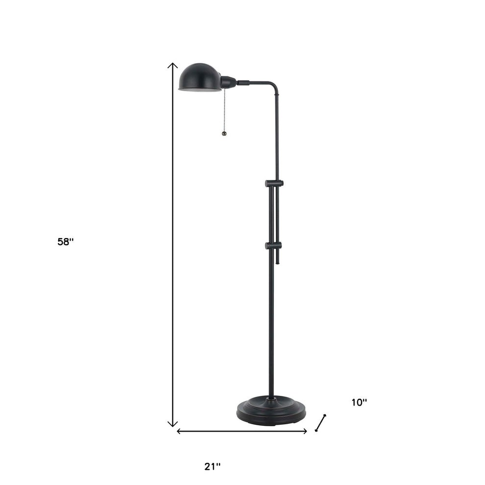 Bronze Adjustable Traditional Shaped Floor Lamp With Bronze Dome Shade By Homeroots | Floor Lamps | Modishstore - 5