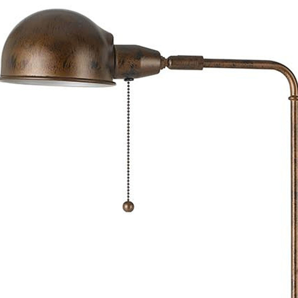 Rust Metal Adjustable Swing Arm Floor Lamp With Rust Metal Dome Shade By Homeroots | Floor Lamps | Modishstore - 3