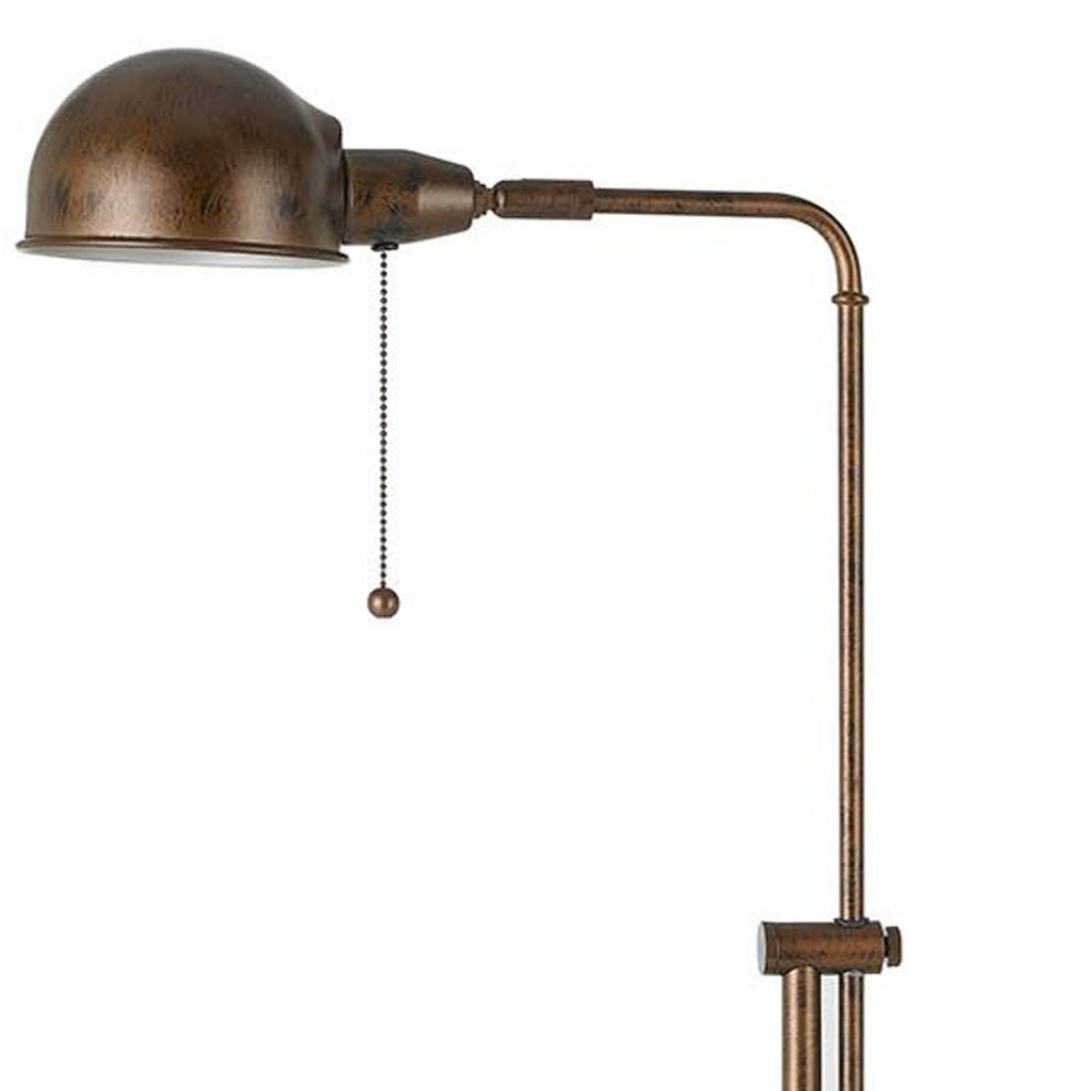 Rust Metal Adjustable Swing Arm Floor Lamp With Rust Metal Dome Shade By Homeroots | Floor Lamps | Modishstore - 4
