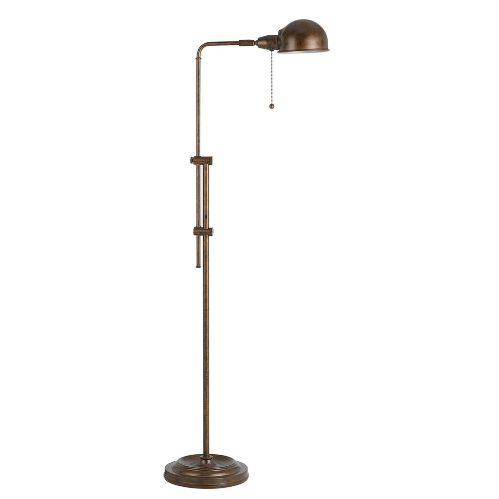Rust Metal Adjustable Swing Arm Floor Lamp With Rust Metal Dome Shade By Homeroots | Floor Lamps | Modishstore - 2