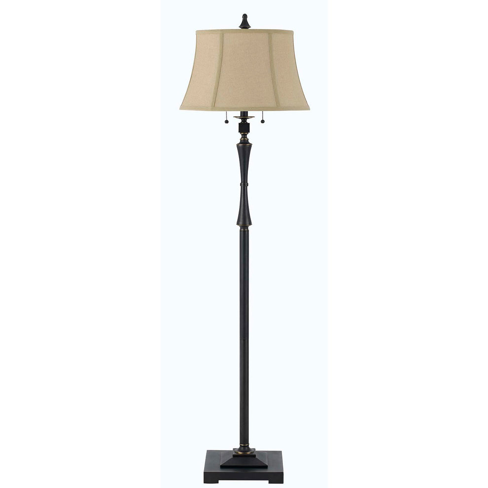 Bronze Two Light Traditional Shaped Floor Lamp With Brown Square Shade By Homeroots | Floor Lamps | Modishstore - 6