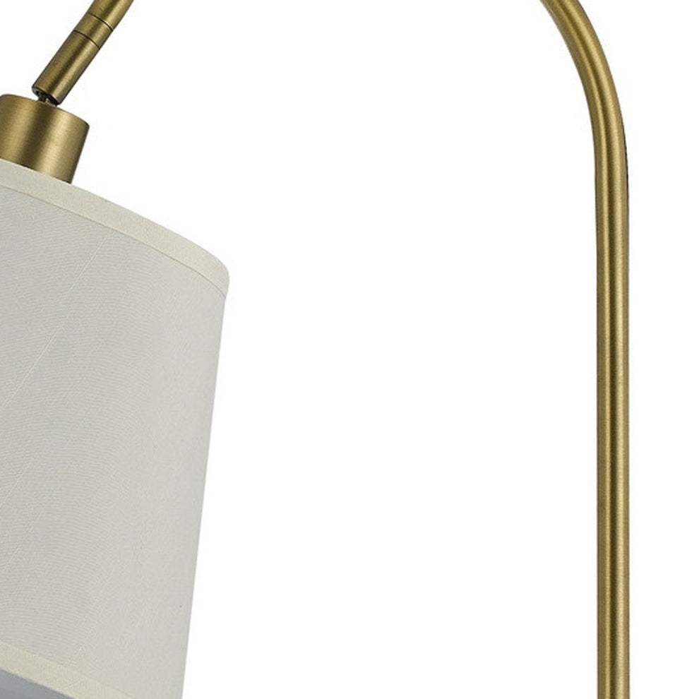 Bronze Traditional Shaped Floor Lamp With White Empire Shade By Homeroots | Floor Lamps | Modishstore - 3
