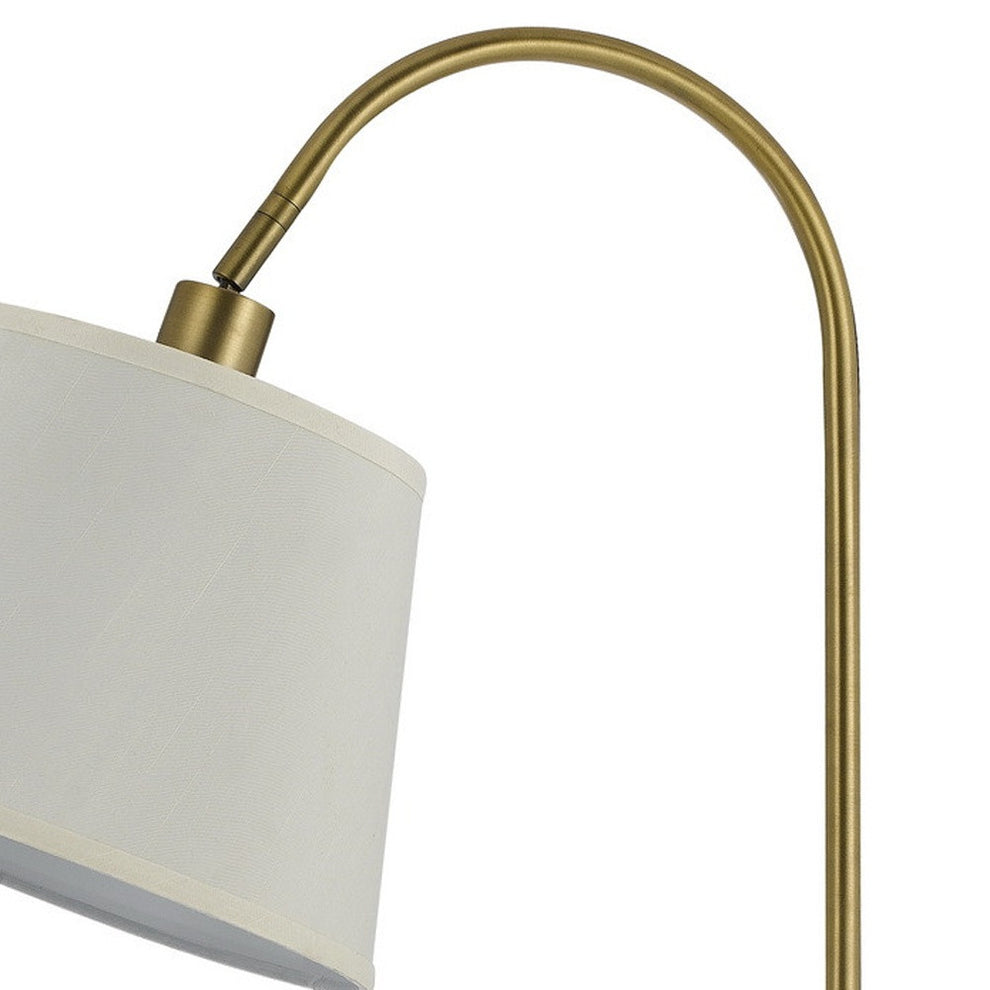Bronze Traditional Shaped Floor Lamp With White Empire Shade By Homeroots | Floor Lamps | Modishstore - 4
