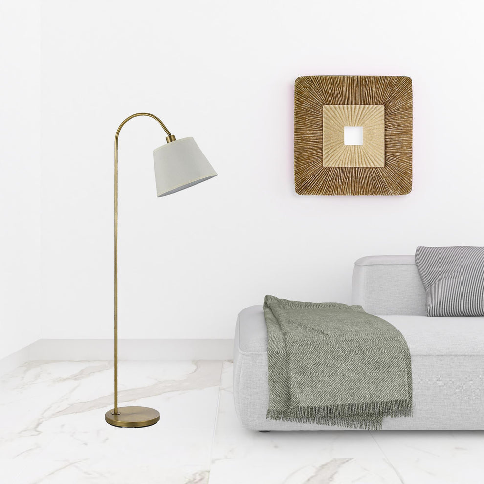 Bronze Traditional Shaped Floor Lamp With White Empire Shade By Homeroots | Floor Lamps | Modishstore - 2
