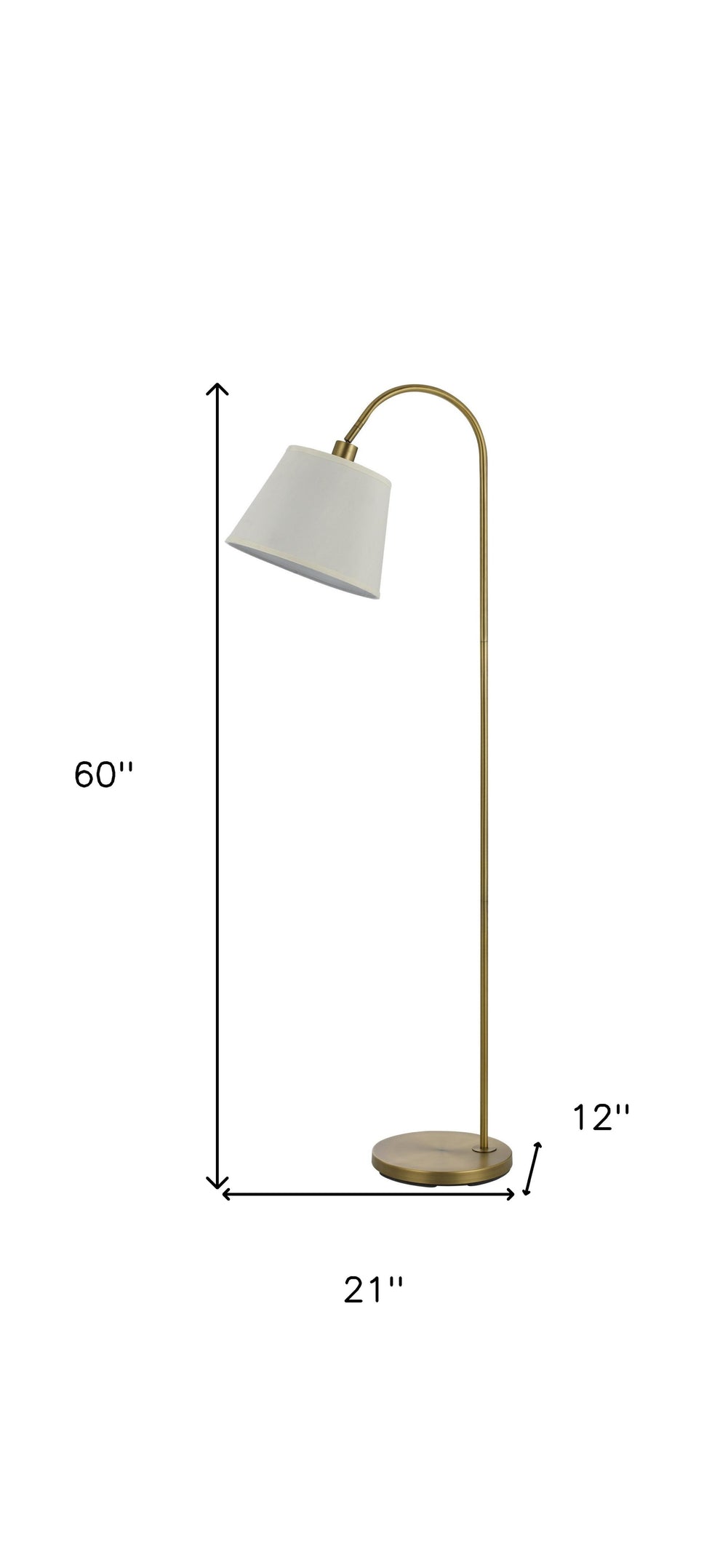 Bronze Traditional Shaped Floor Lamp With White Empire Shade By Homeroots | Floor Lamps | Modishstore - 5